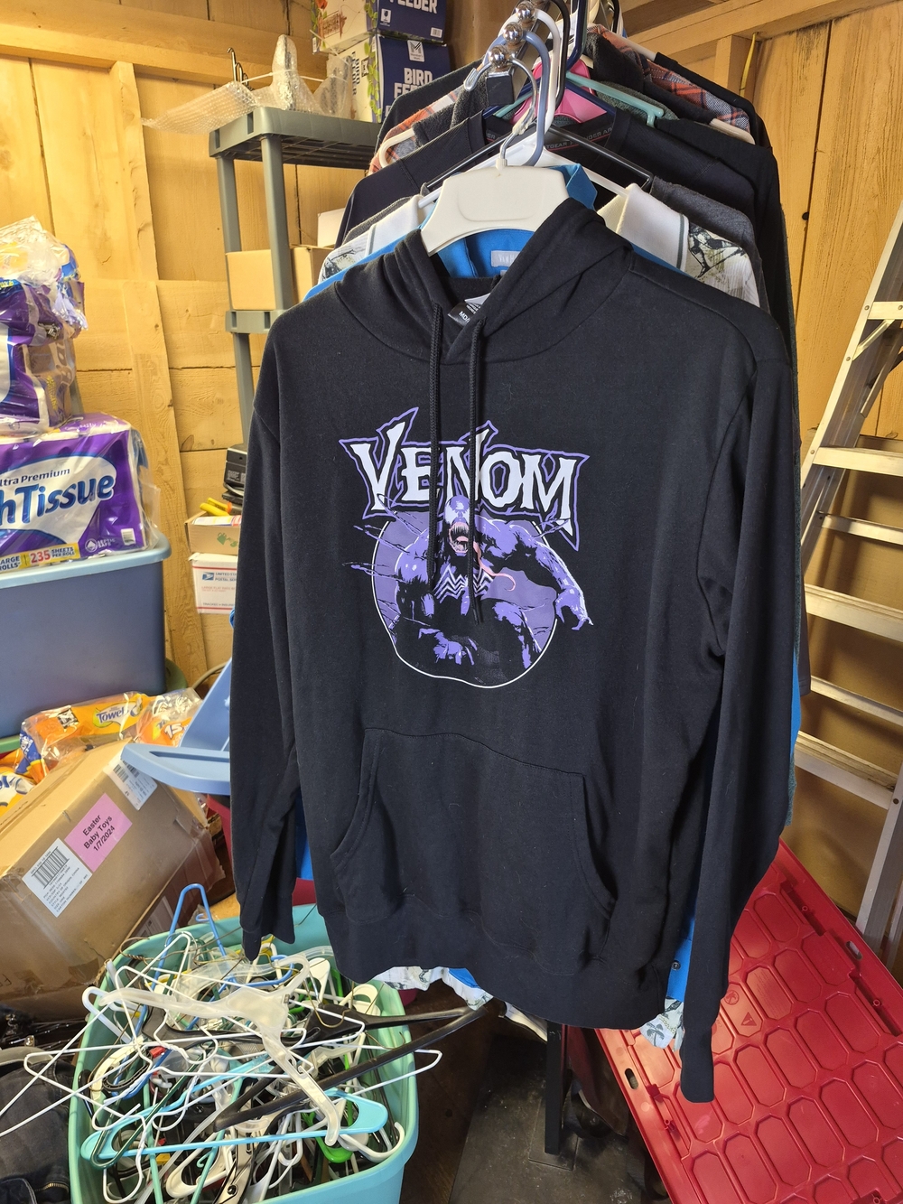 Marvel Venom Black Hoodie with Purple Graphic Bin 66